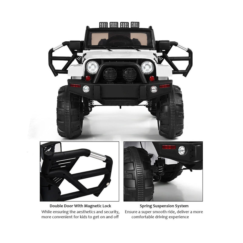 Load image into Gallery viewer, Costway 12V Kids Ride On Truck Car with Remote Control, MP3 Music, and LED Lights in White
