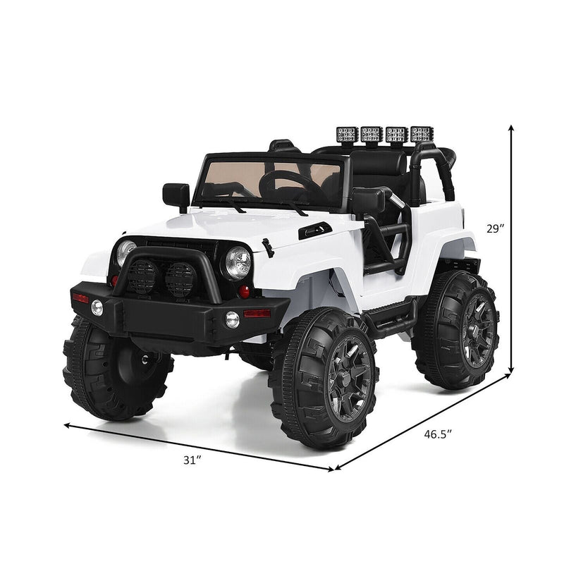 Load image into Gallery viewer, Costway 12V Kids Ride On Truck Car with Remote Control, MP3 Music, and LED Lights in White
