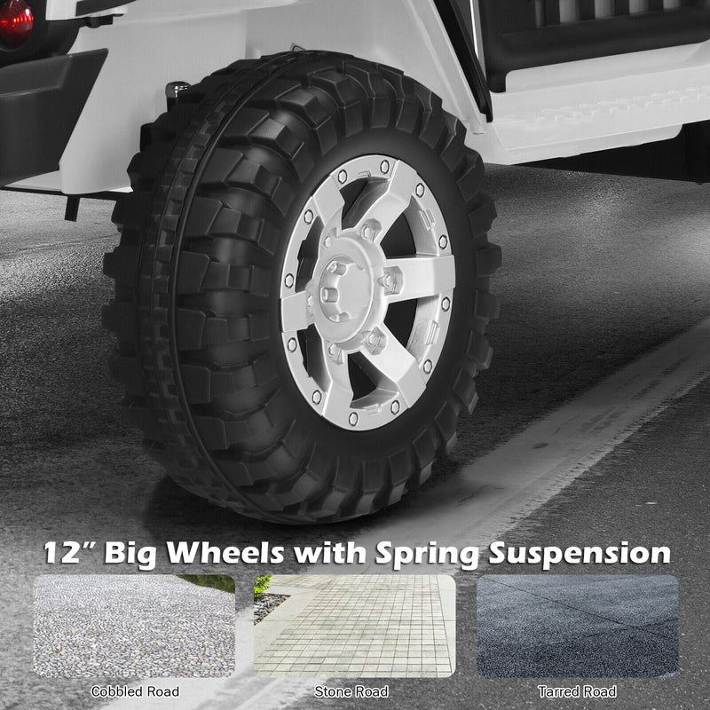 Load image into Gallery viewer, Costway 12V Kids Ride On Truck with Remote Control, Lights, and Music - White
