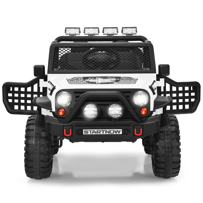 Load image into Gallery viewer, Costway 12V Kids Ride On Truck with Remote Control, Lights, and Music - White
