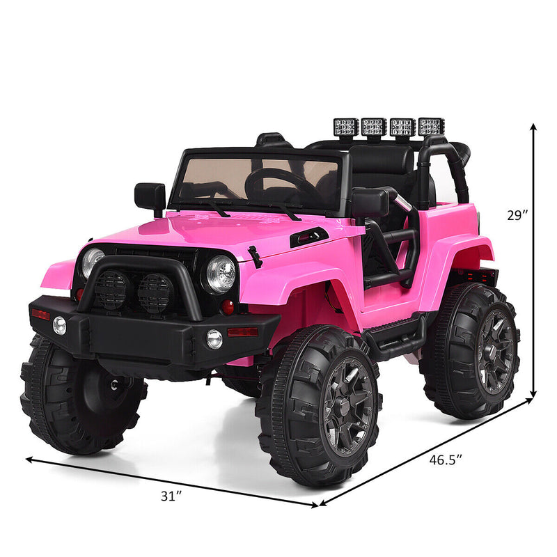 Load image into Gallery viewer, Costway 12V Kids Truck Car with Remote Control, MP3 Music, and LED Lights - Pink Gift Toy
