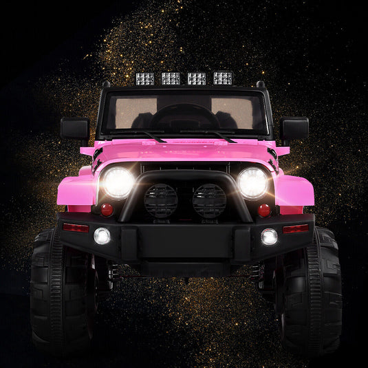 Costway 12V Kids Truck Car with Remote Control, MP3 Music, and LED Lights - Pink Gift Toy