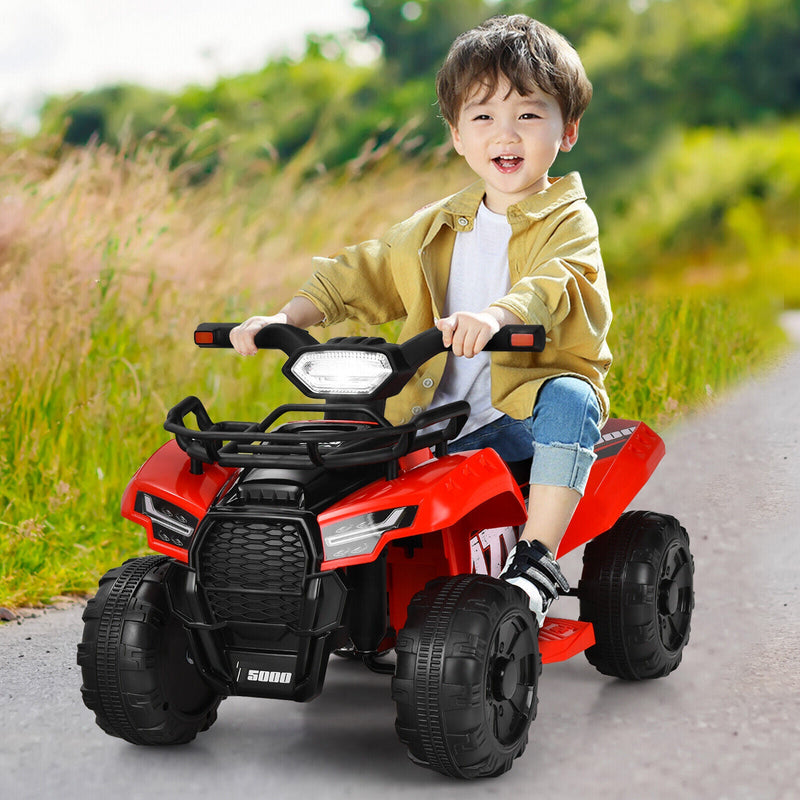 Load image into Gallery viewer, Costway 6V Kids ATV Quad Electric Ride On Car Toy with LED Light and MP3 Player in Red
