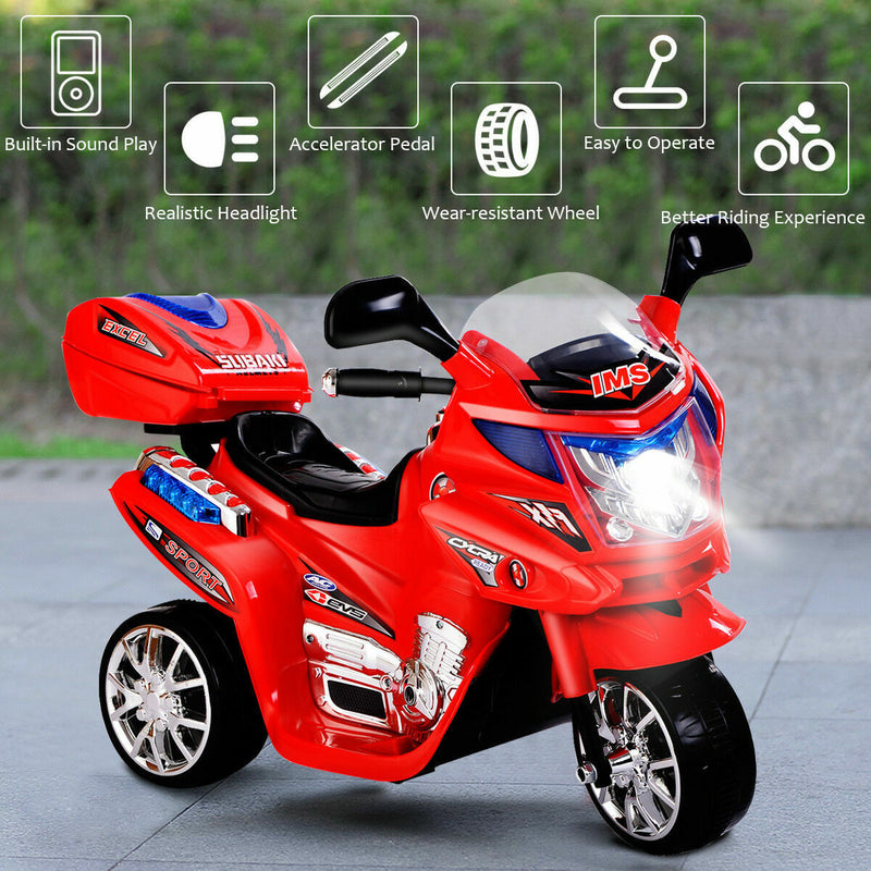 Load image into Gallery viewer, Costway Kids 6V Battery Powered 3-Wheel Ride On Motorcycle Toy
