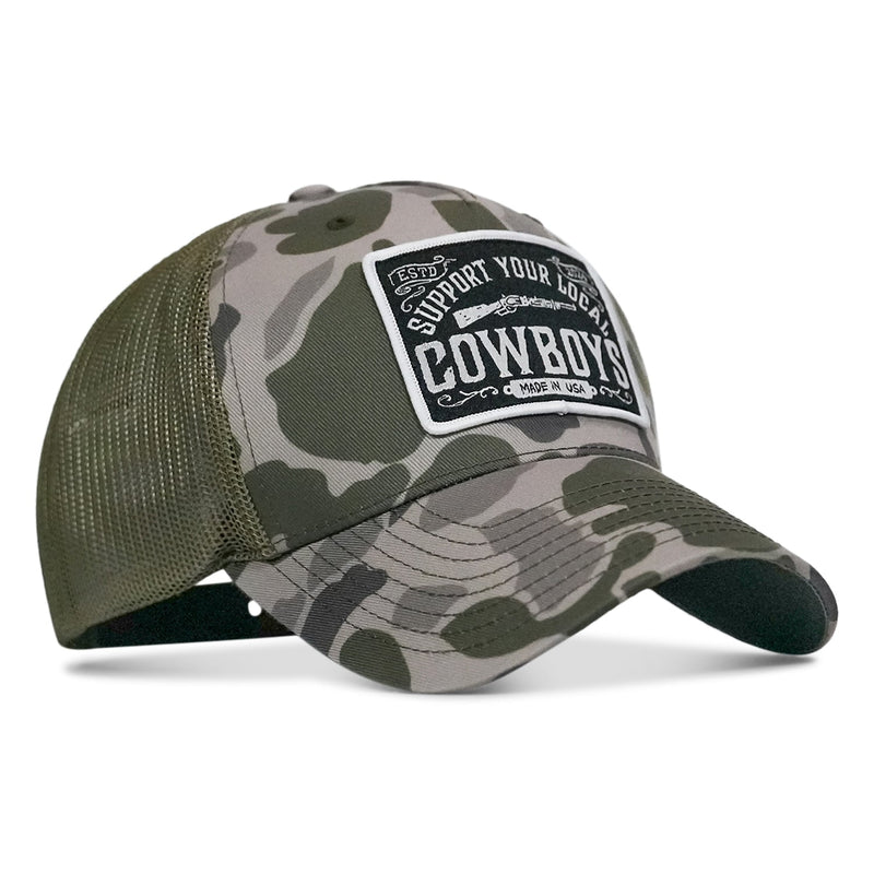 Load image into Gallery viewer, Support Your Local Cowboys Patch Snapback Hat
