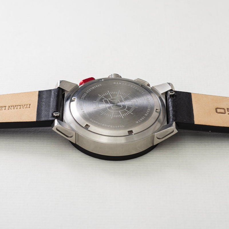 Load image into Gallery viewer, CR-01 - Chrono Watch with Italian Leather Strap - Jet Black
