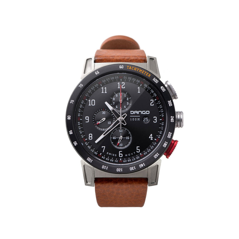 Load image into Gallery viewer, CR-01 - Chrono Watch with Italian Leather Strap - Whiskey Brown
