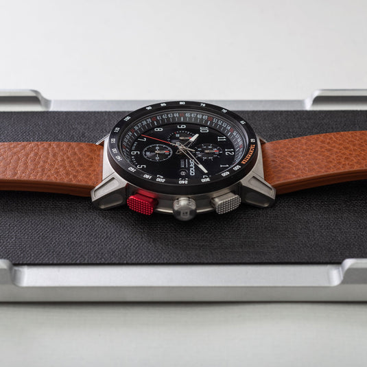 CR-01 - Chrono Watch with Italian Leather Strap - Whiskey Brown