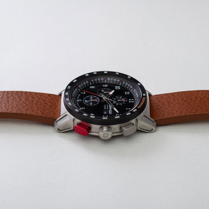 Load image into Gallery viewer, CR-01 - Chrono Watch with Italian Leather Strap - Whiskey Brown
