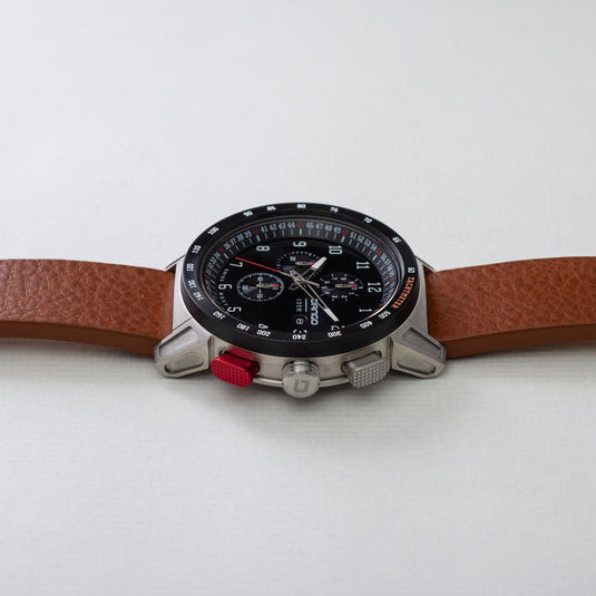 CR-01 - Chrono Watch with Italian Leather Strap - Whiskey Brown