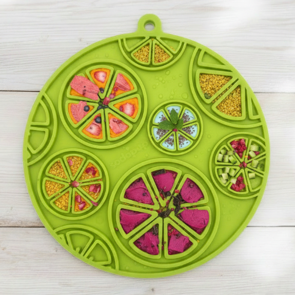 Load image into Gallery viewer, Citrus Design eMat - Enrichment Lick Mat For Dogs and Cats - with Suction Cups | USA Made
