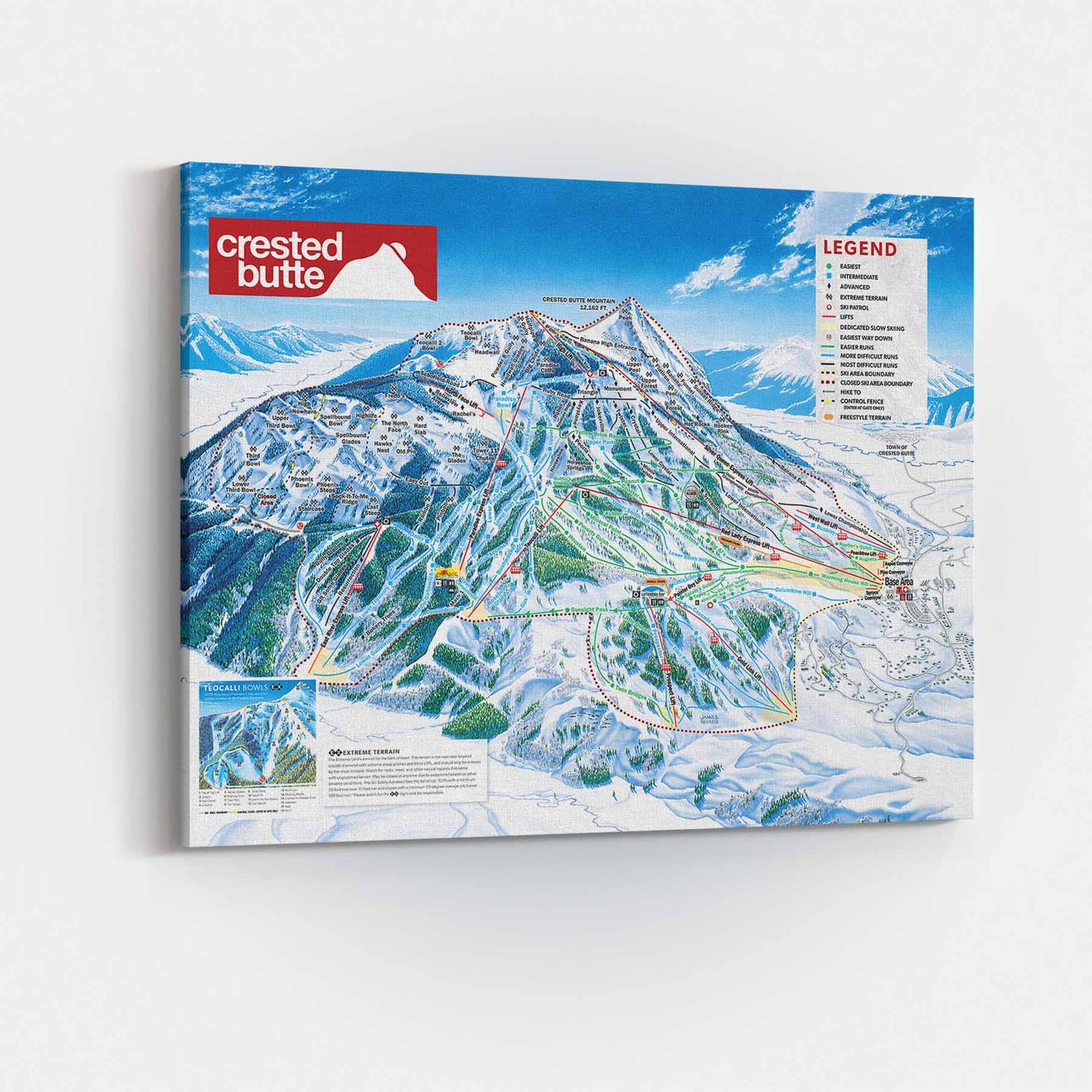 Crested Butte Ski Resort Trail Map Poster