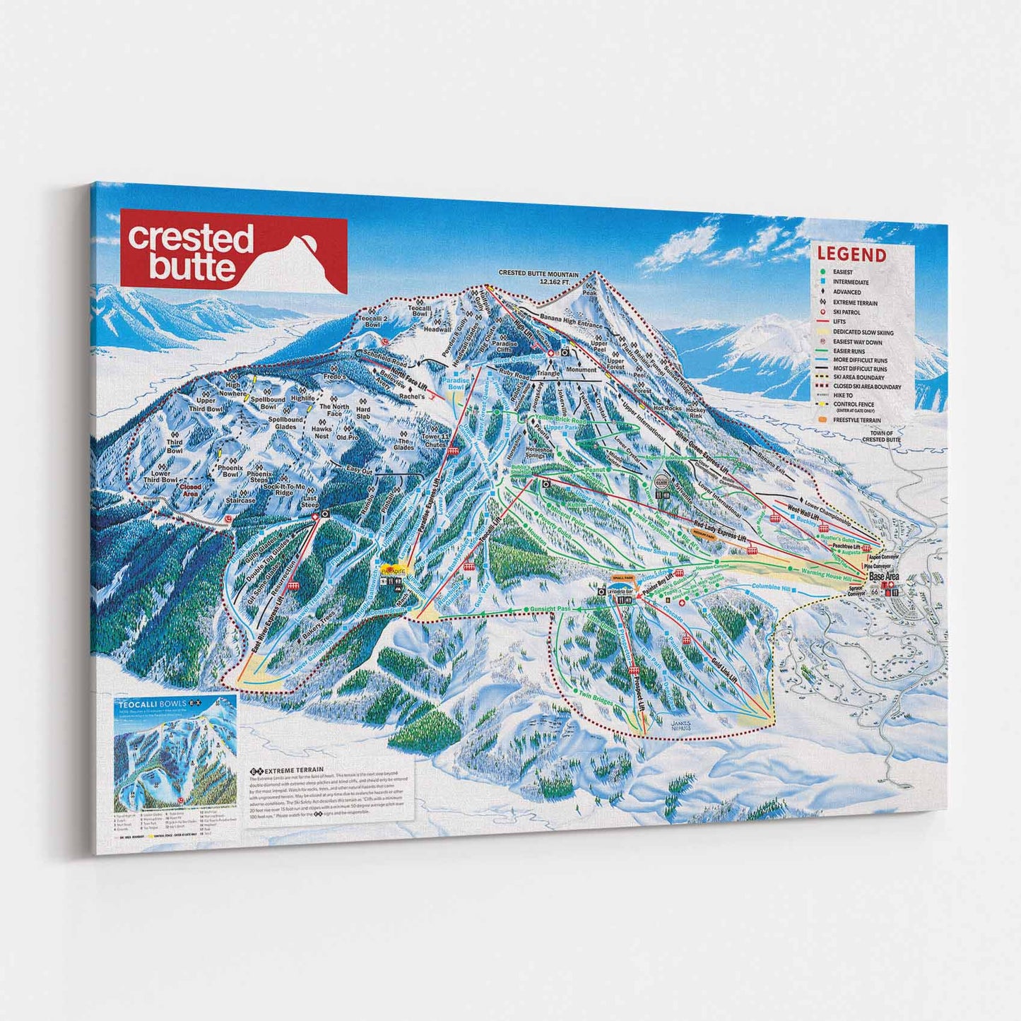 Crested Butte Ski Resort Trail Map Poster
