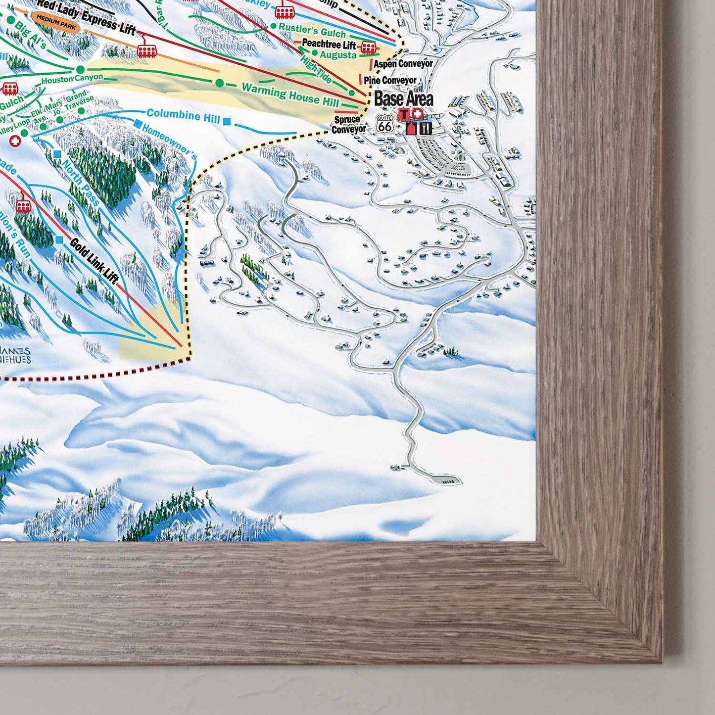 Crested Butte Ski Resort Trail Map Poster
