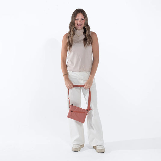 Zoom | Slim RFID Crossbody - Desert Pink