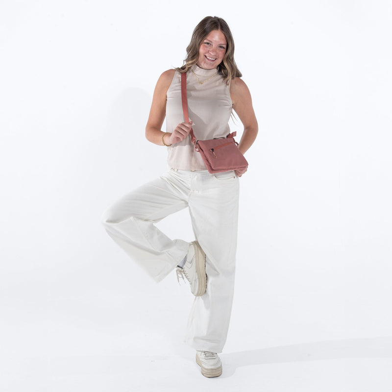 Load image into Gallery viewer, Zoom | Slim RFID Crossbody - Desert Pink
