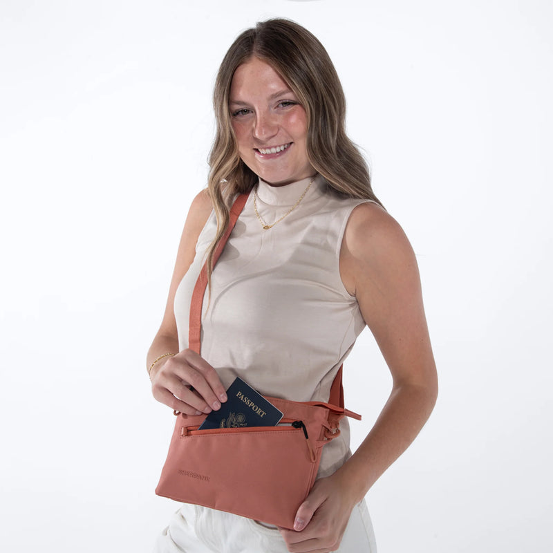 Load image into Gallery viewer, Zoom | Slim RFID Crossbody - Desert Pink
