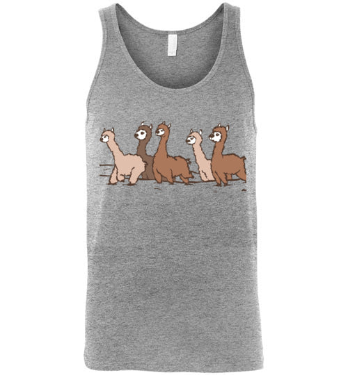 Curious Alpacas Canvas Unisex Tank