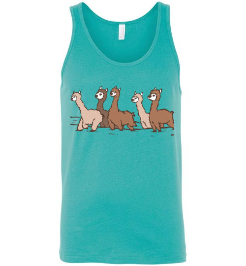 Load image into Gallery viewer, Curious Alpacas Canvas Unisex Tank
