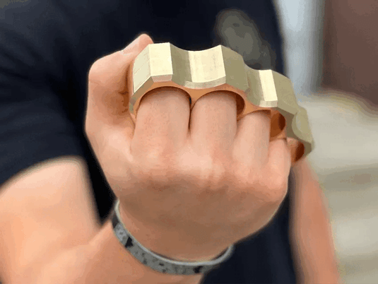 Milspin 2LB Brass Knuckle USA Flag Paperweight