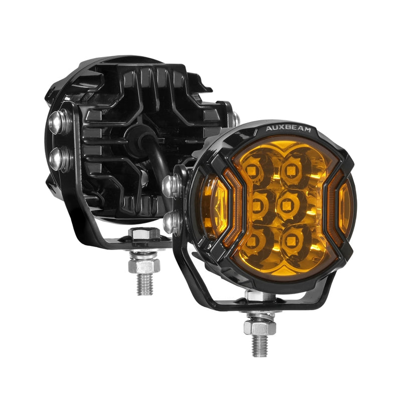 Load image into Gallery viewer, V-ULTRA Series LED Side Shooter Amber/White Pod Lights with Amber DRL
