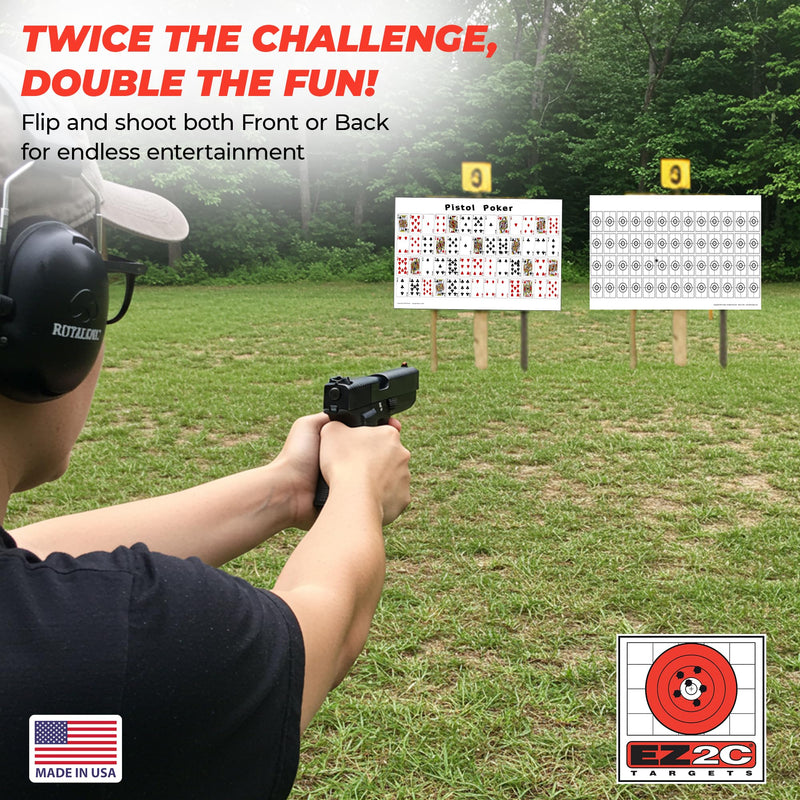 Load image into Gallery viewer, 20 EZ2C Pistol Poker Paper Shooting Targets 12"x18" 20 pack USA MADE
