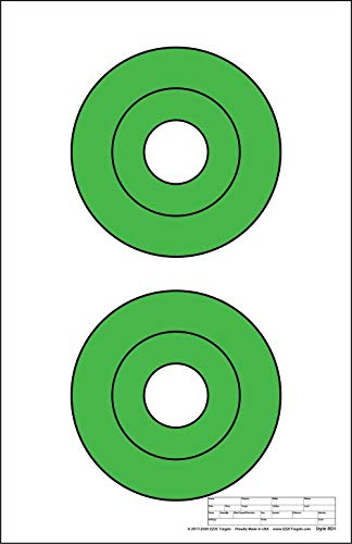 Load image into Gallery viewer, 25 EZ2C Targets RD1: Two 6.5" Bullseyes Shooting Paper Targets 11"x17" Pad of 25 USA MADE
