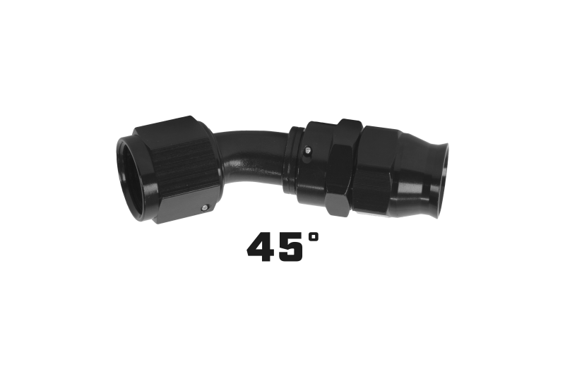 Load image into Gallery viewer, Aeromotive PTFE Hose End - AN-10 - 45 Deg - Black Anodized 15357
