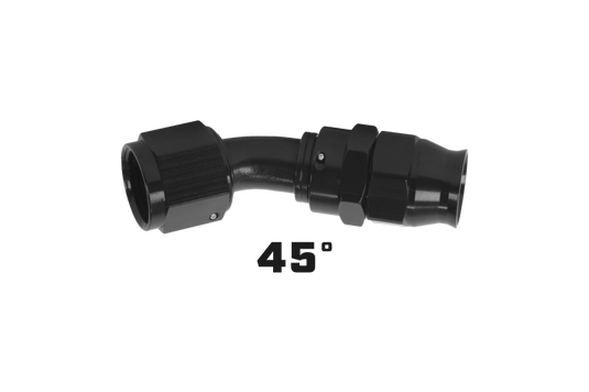 Aeromotive PTFE Hose End - AN-08 - 45 Deg - Black Anodized 15354