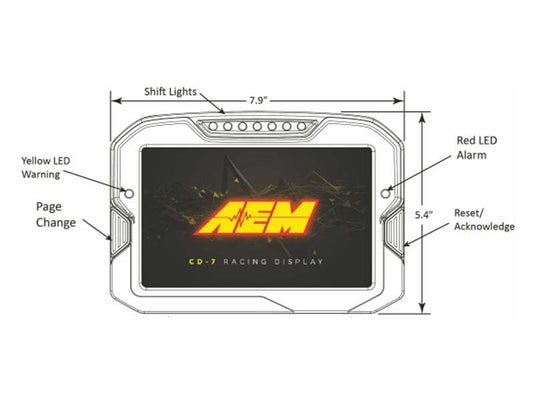 AEM CD-7 Non Logging Race Dash Carbon Fiber Digital Display (CAN Input Only) 30-5700