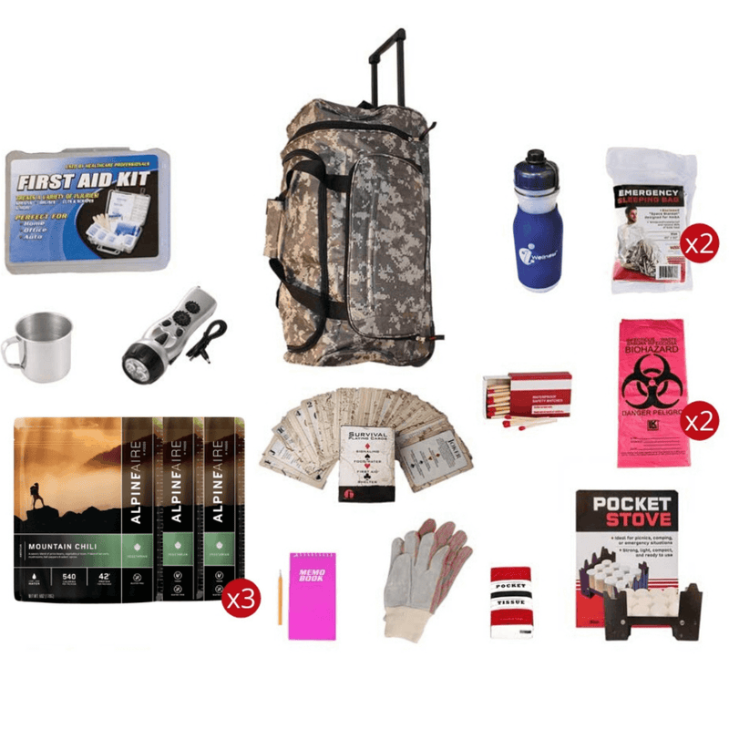 Load image into Gallery viewer, WSK 3-Day Food Storage Emergency Survival Kit with Rolling Bag
