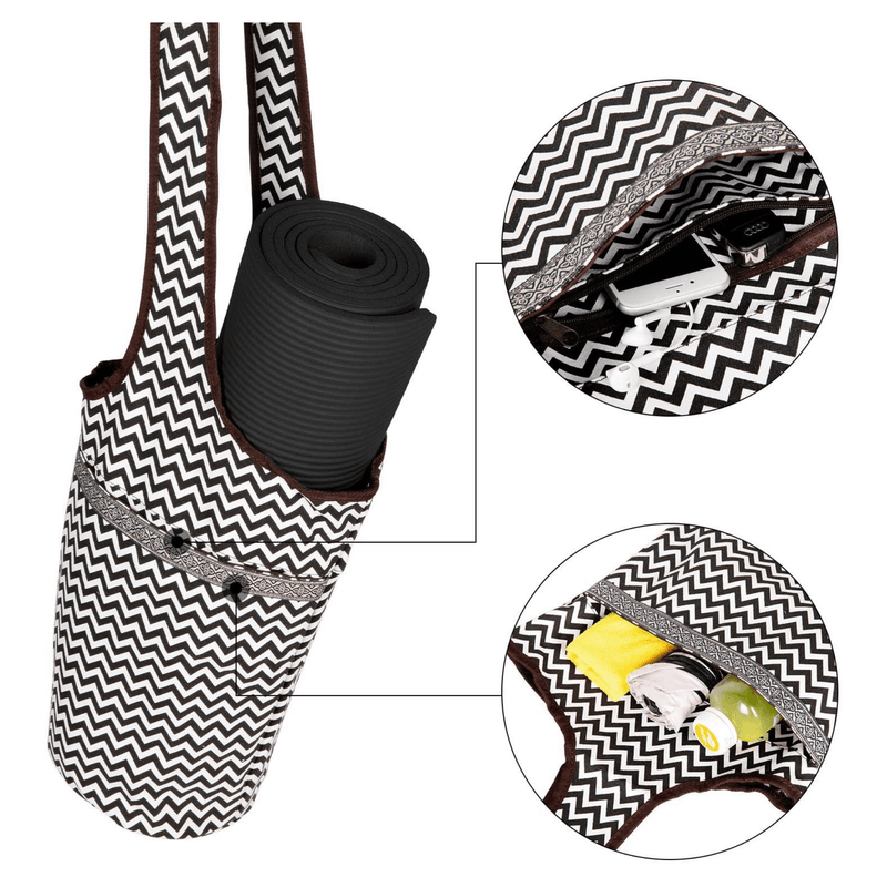 Load image into Gallery viewer, JupiterGear Yoga Mat Carrying Tote Bag with Large Pockets
