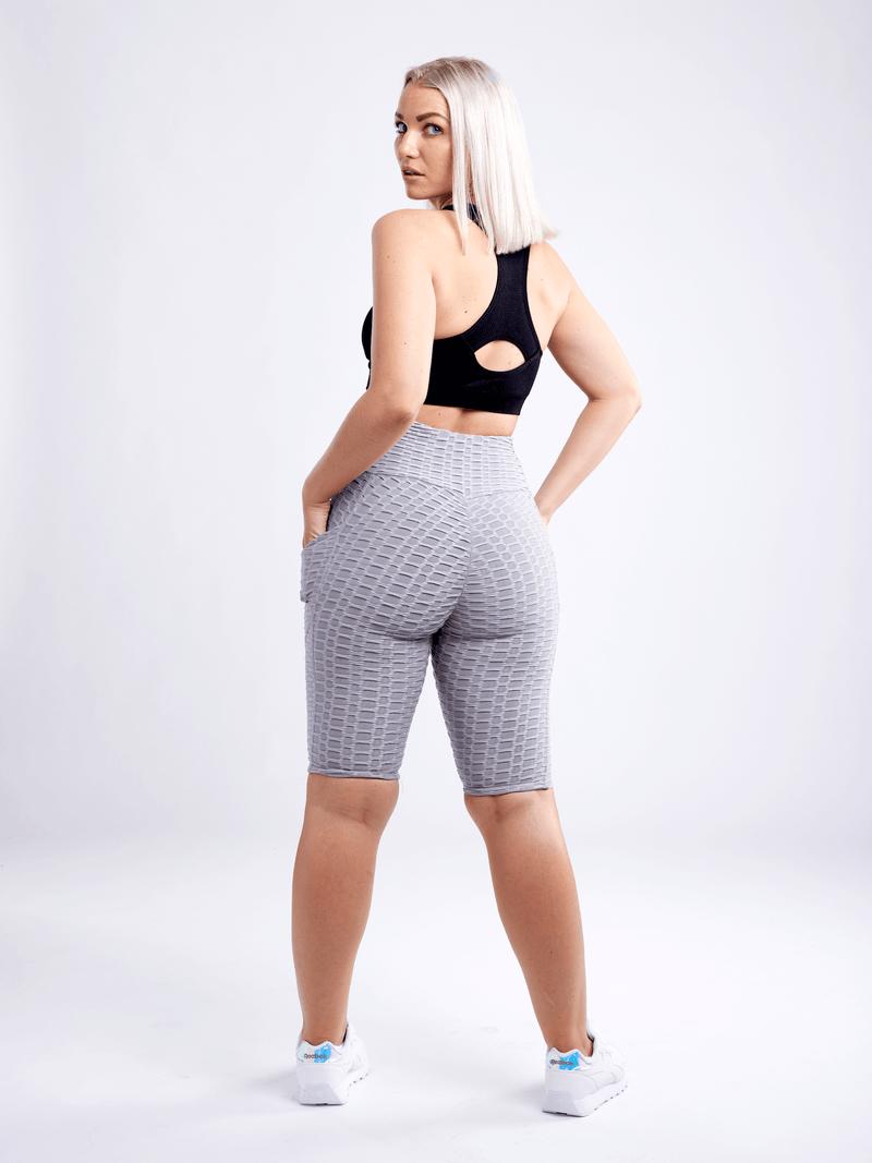 Load image into Gallery viewer, JupiterGear High-Waisted Scrunch Yoga Shorts with Hip Pockets

