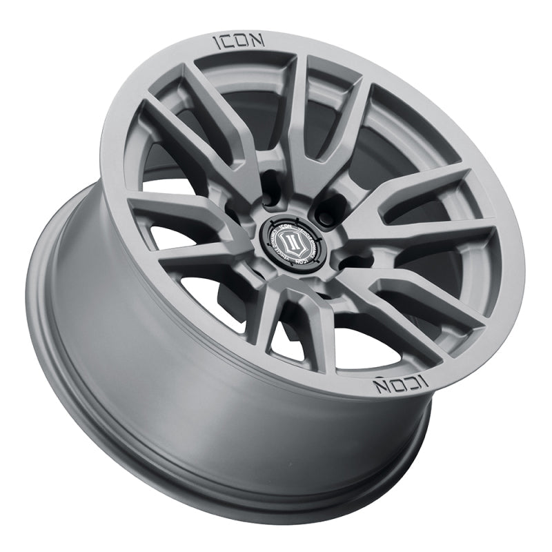 Load image into Gallery viewer, ICON Vector 6 17x8.5 6x120 0mm Offset 4.75in BS 67mm Bore Titanium Wheel
