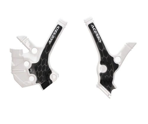 Acerbis 22+ Yamaha YZ85 Frame Guards- X-Grip - White/Black 2976221035