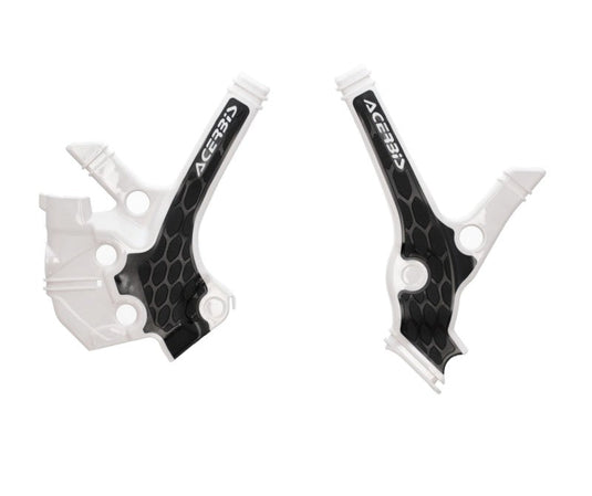 Acerbis 22+ Yamaha YZ85 Frame Guards- X-Grip - White/Black 2976221035