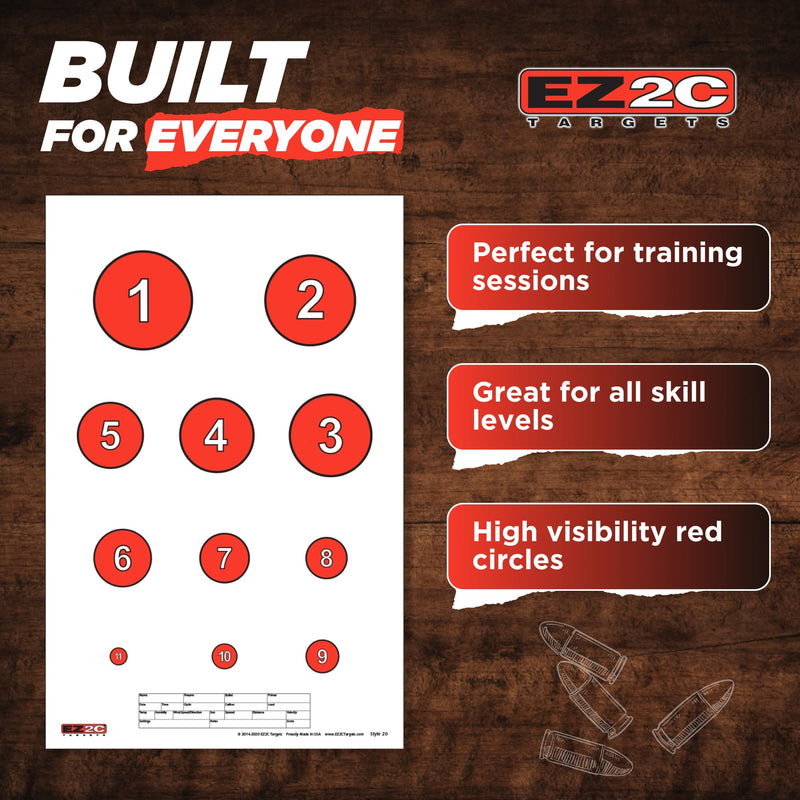Load image into Gallery viewer, EZ2C Targets #20/RD7: Reducing Circles Paper Shooting Targets 11"x17" USA Made
