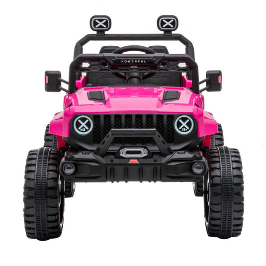 DAKOTT 12V Electric Off Road Ride On Truck with Remote Control for Kids - Pink