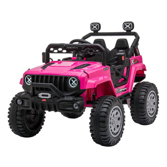 DAKOTT 12V Electric Off Road Ride On Truck with Remote Control for Kids - Pink