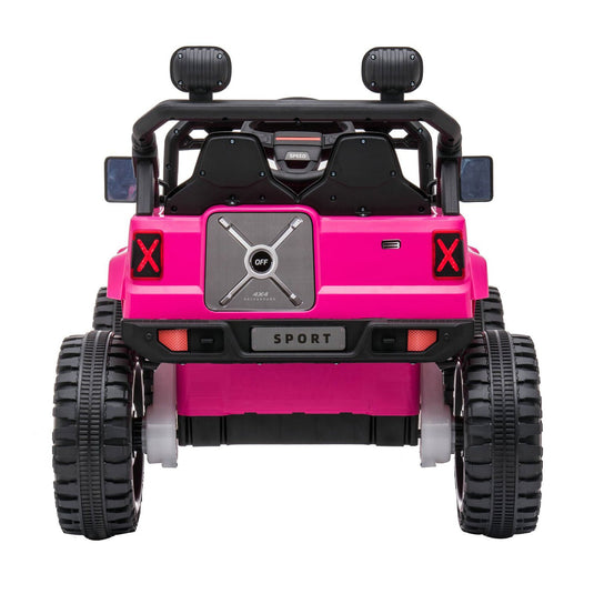 DAKOTT 12V Electric Off Road Ride On Truck with Remote Control for Kids - Pink