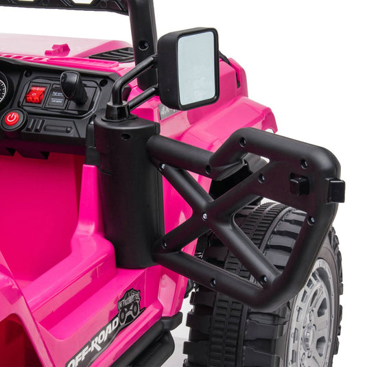 DAKOTT 12V Electric Off Road Ride On Truck with Remote Control for Kids - Pink