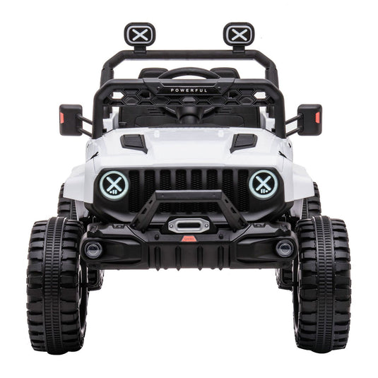 DAKOTT 12V Electric Off Road Ride On Truck with Remote Control for Kids - White