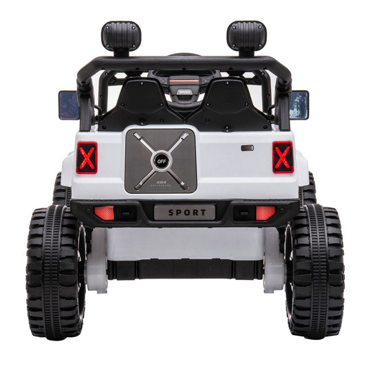 DAKOTT 12V Electric Off Road Ride On Truck with Remote Control for Kids - White