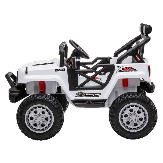 DAKOTT 12V Electric Off Road Ride On Truck with Remote Control for Kids - White