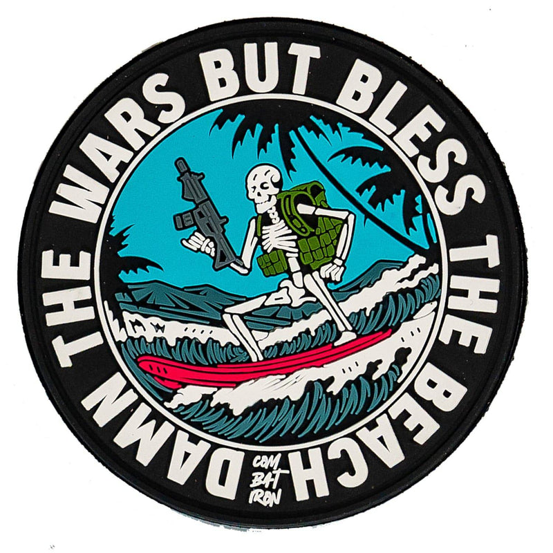 Load image into Gallery viewer, Damn The Wars But Bless The Beach Surfer PVC Patch
