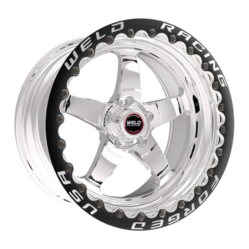 Load image into Gallery viewer, Weld S71 15x10.33 / 5x4.5 BP / 3.5in. BS Polished Wheel (Medium Pad) - Black Single Beadlock MT
