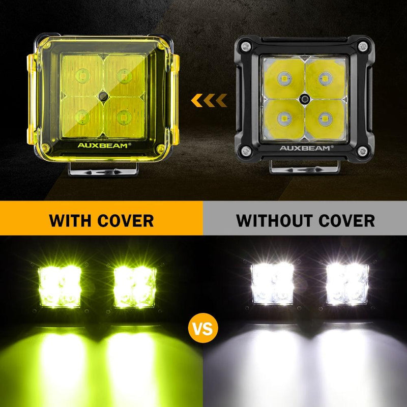 Load image into Gallery viewer, 3 inch Amber LED Cube Light Covers for LED Pods Square Offroad Lights Driving Fog Lights
