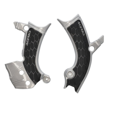 Acerbis 23+ Yamaha YZ450F Frame Guards- X-Grip - Silver/Black 2981441015
