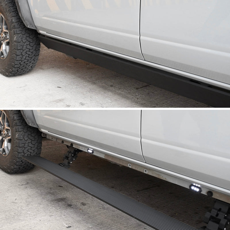 Load image into Gallery viewer, RealTruck 19-24 Ram 1500 Crew Cab 4dr VoltStep Electric Running Board Kit (No Drill) - Tex. Blk
