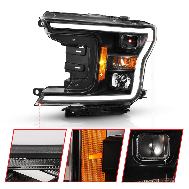 Load image into Gallery viewer, ANZO 2018-2019 Ford F-150 Projector Plank Style H.L. Black Amber (Without Switchback)
